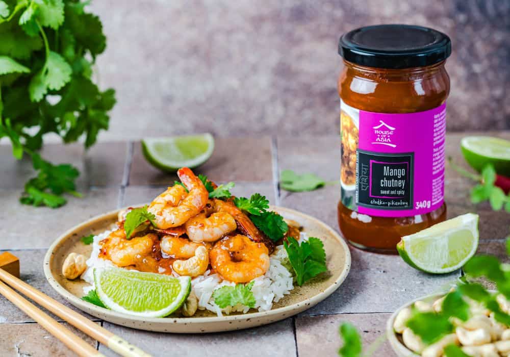 Krewetki w sosie Mango chutney
