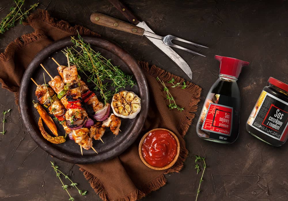 Kurczak yakitori-japońskie szaszłyki w sosie miodowo czosnkowym