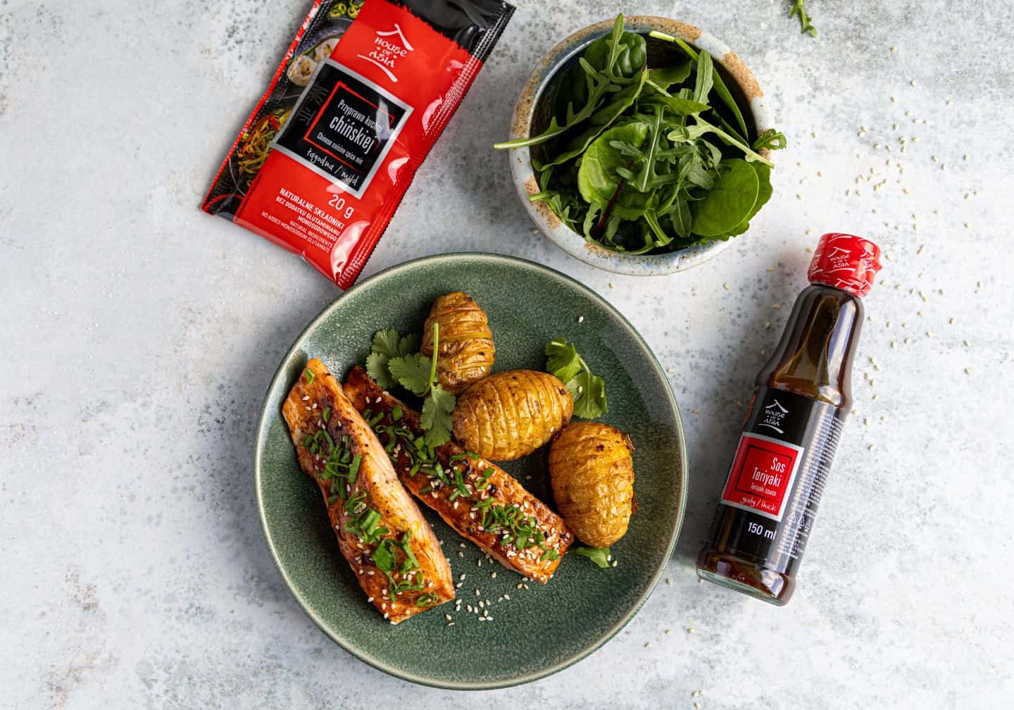 Łosoś teriyaki z ziemniakami z airfryera