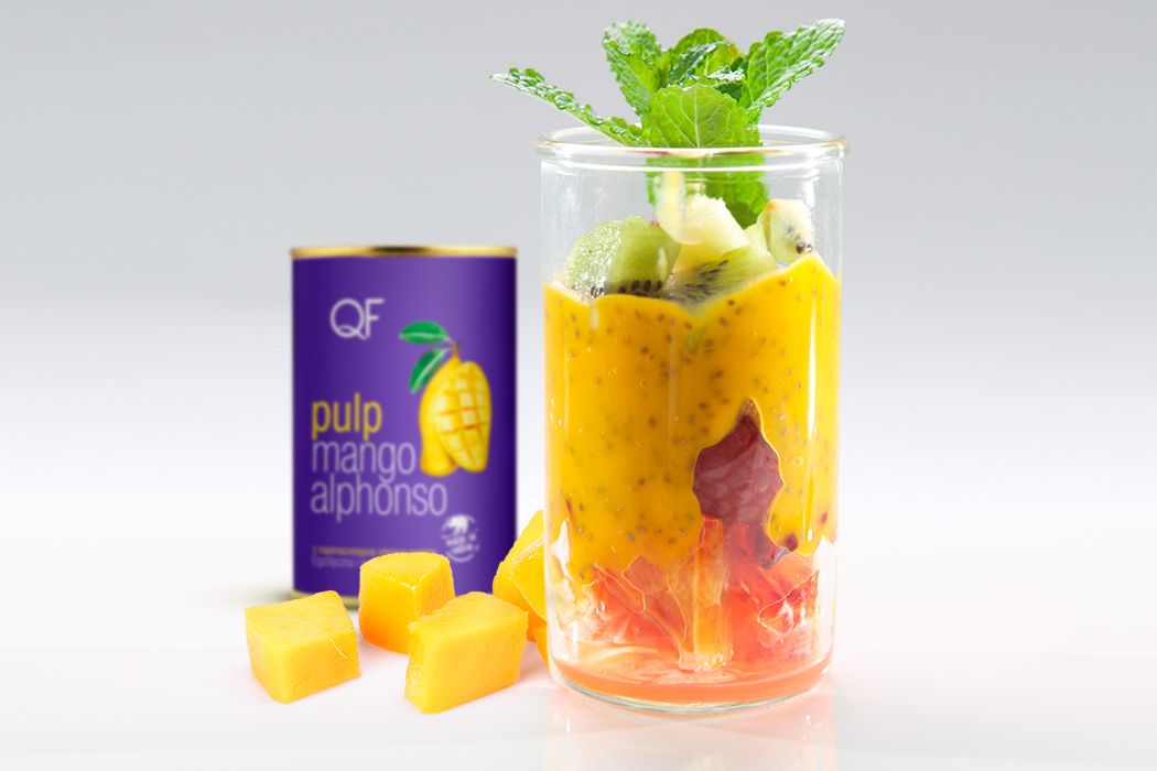 Pudding chia z mango i sokiem z limonki