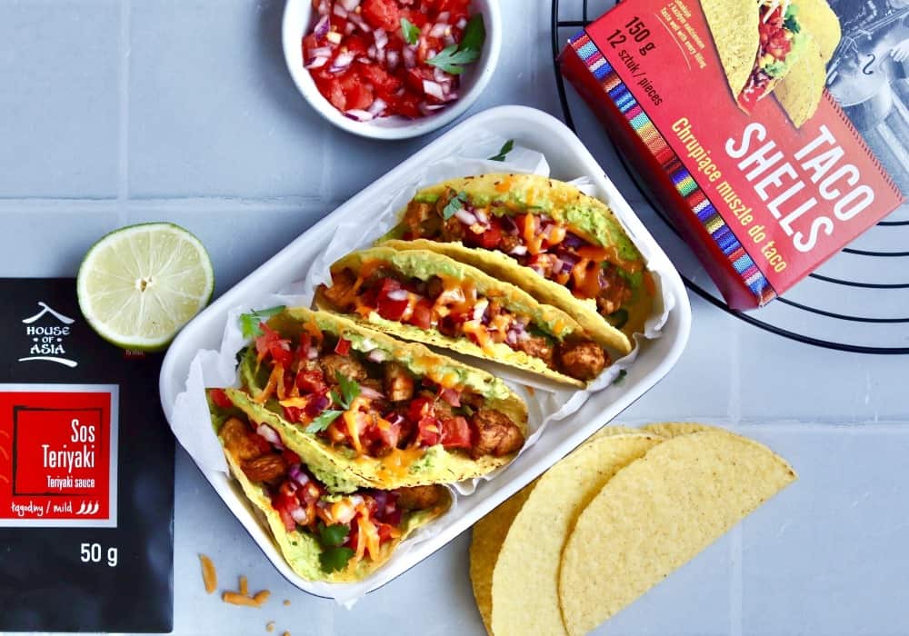Teriyaki chicken tacos