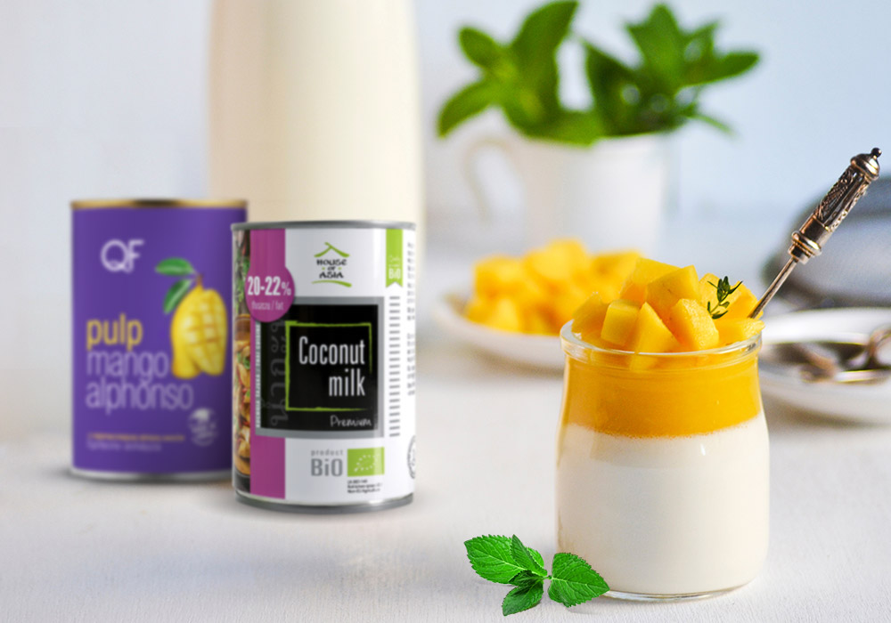 Przepis Kokosowa panna cotta z mango z mleczkiem kokosowym BIO House of Asia