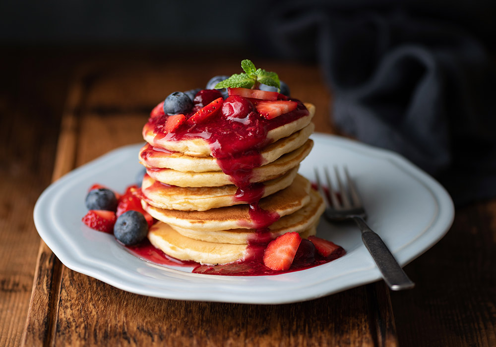 Kokosowe pancakes z owocami