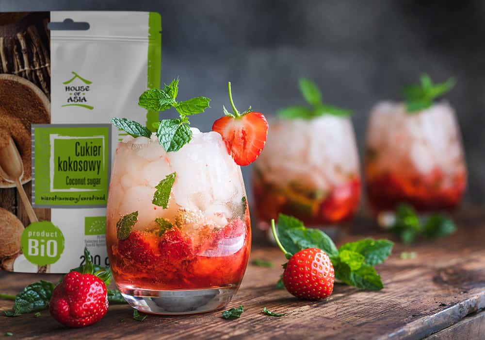Truskawkowe mojito bezalkoholowe z sokiem limonki House of Asia