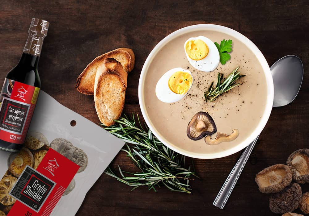 Żurek z mleczkiem kokosowym i grzybami Shiitake